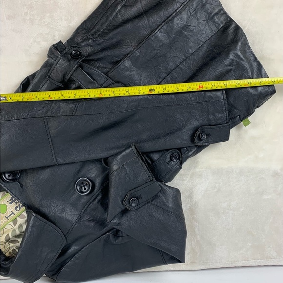 Women’sVintage Sonia & Kyo Black Leather Double-Breasted Jacket - Picture 9 of 11